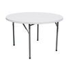 Commercial Round Folding Table With White Surface And Silver Legs For Events