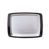 Sizzling Steak Platter Made Of Stainless Steel, Oblong Shape Perfect For Serving Steaks And Seafood.