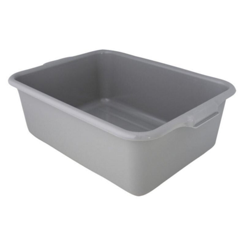 Omcan 80624 21.5″ x 15.5″ x 5″ Standard Polypropylene Gray Bus Box heavy-duty 5 gallon plastic tub for bussing dishes
