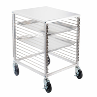 Omcan 46800 Heavy-Duty Aluminum Mobile Pan Rack 20 Levels with wheels, 20-tier bakery sheet pan storage cart