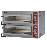 Alt Tag: TRENTO 40636 39-Inch Double Deck Electric Pizza Oven with two independent baking chambers and dual temperature controls