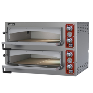 Alt Tag: TRENTO 40636 39-Inch Double Deck Electric Pizza Oven with two independent baking chambers and dual temperature controls