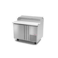 Fagor FPT-46 Refrigerated Pizza Prep Table With Stainless Steel Finish And Double Doors