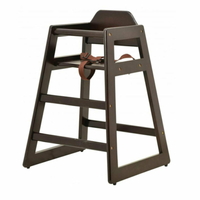 Omcan 80612 Commercial Grade Wooden High Chair in Mahogany Finish