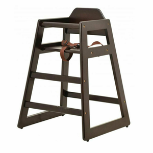 Omcan 80612 Commercial Grade Wooden High Chair in Mahogany Finish