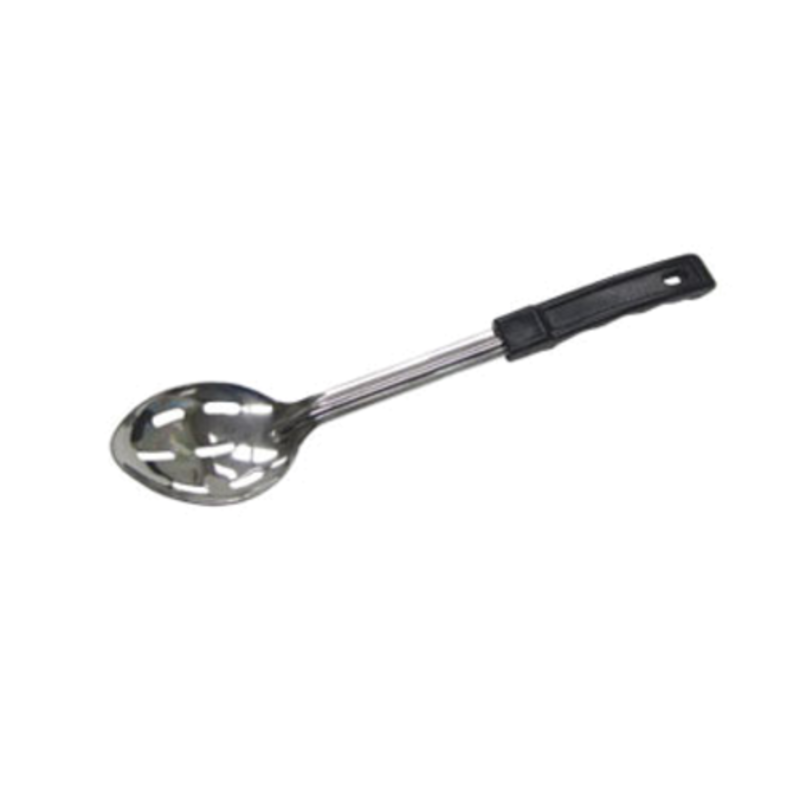 Slotted Stainless Steel Basting Spoon With Contoured Handle For Efficient Serving And Basting