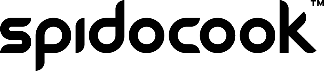 Black 'spidocook' logo with a trademark symbol on a white background
