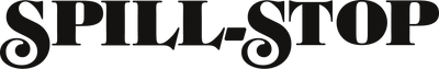 Black 'SPILL-STOP' text on a white background
