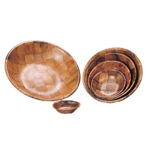 TSB-6 Woven Wood 6" Round Salad Bowl, Break Resistant