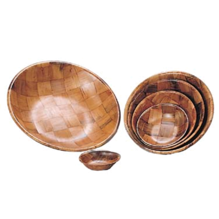 TSB-6 Woven Wood 6" Round Salad Bowl, Break Resistant