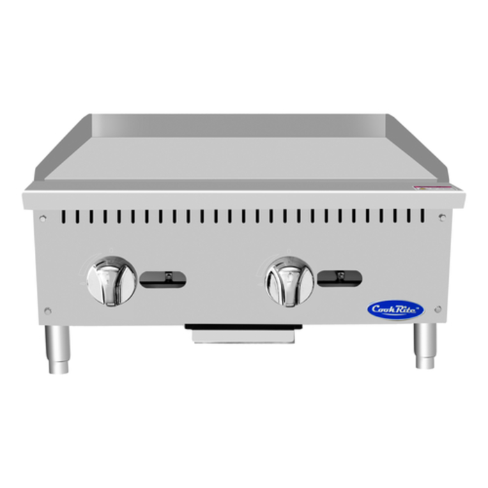 CookRite ATMG-24 24 Inch Gas Countertop Griddle With Manual Controls For Commercial Kitchens