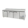 Atosa MPF8203GR 93"W Refrigerated Pizza Prep Table with Stainless Steel Doors and Top for Commercial Kitchens