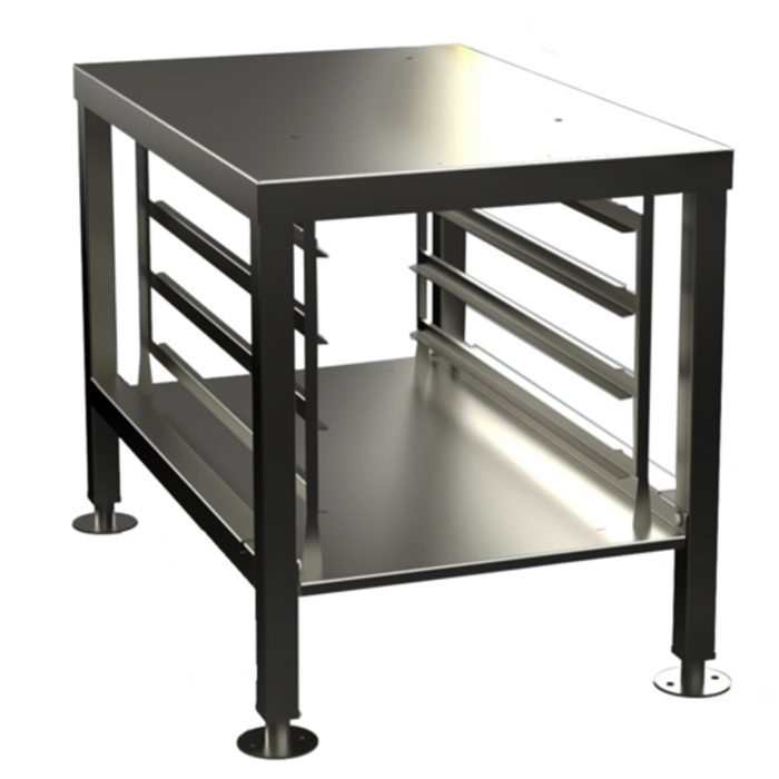 Alto-Shaam Equipment Stand Featuring A Sturdy Stainless Steel Design, Ideal For Ovens And Kitchen Workspaces.