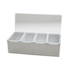 Bar Condiment Holder With Four Compartments And Lid For Organizing Garnishes And Toppings
