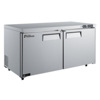 Versa Premier FUDR2-60VCP 60.2"W Two Door Undercounter Freezer With Stainless Steel Finish