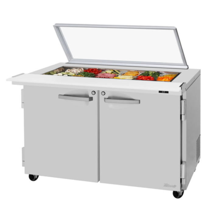 Table de préparation à sandwichs Turbo Air PST-48-18-N-GL Mega Top de 48-1/4 po de large