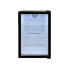 OMCAN 44497 18.7" Wide Black Countertop Display Refrigerator With Clear Glass Door And Shelves