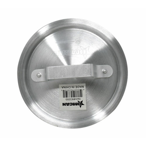 Omcan 43350 Aluminum Lid for 1.5 qt Sauce Pan stainless steel round pot lid with handle, top view