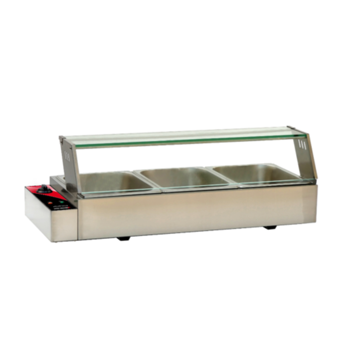 Omcan 48803 3-Pan Capacity Bain Marie Countertop Food Warmer
