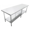 Heavy-Duty Stainless Steel Work Table With Additional Shelf For Food Preparation
