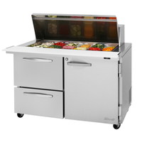 Turbo Air PST-48-18-D2R(L)-N 48-1/4"W 15.0 cu. ft. Refrigerated Prep Table