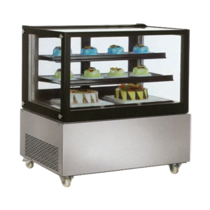 48 Inch Refrigerated Floor Display Case With Pastries And Desserts On Display