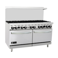 60 Inch Natural Gas Restaurant Range With 10 Burners And Dual Ovens For Commercial Kitchens