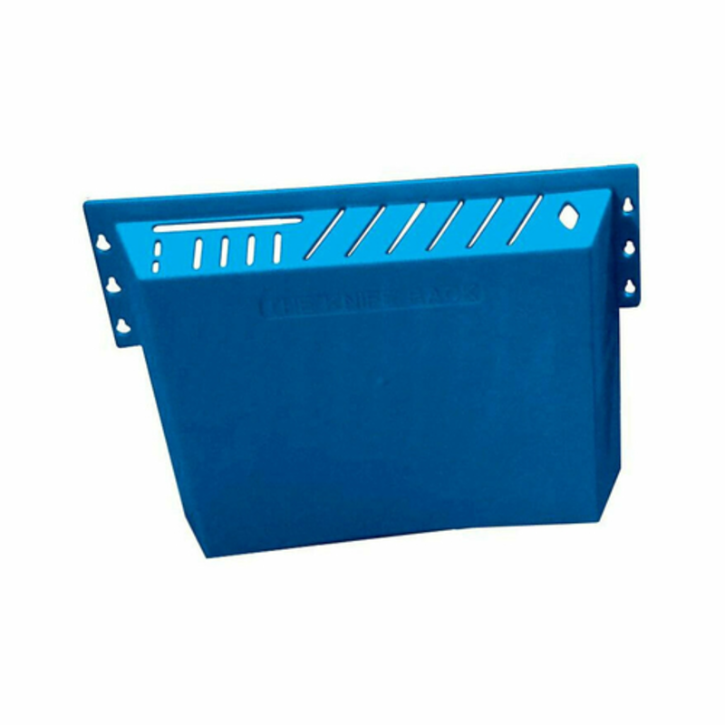 OMCAN 11541 Plastic Knife Rack Holds 12 Knives and Cleaver blue wall-mount commercial kitchen knife rack organizer with slots