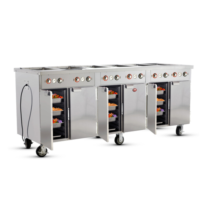 FWE HLC-6W6-7H-42-DRN 103-1/4"W Electric Mobile Hot Food Serving Counter