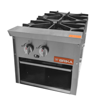 BRIKA BSP-18D Gas Double Stock Pot Range 18"W