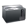Omcan 50039 49.5-Inch Wide Reach-In Commercial Bottle Cooler Refrigerator with a heavy-duty black vinyl finish.