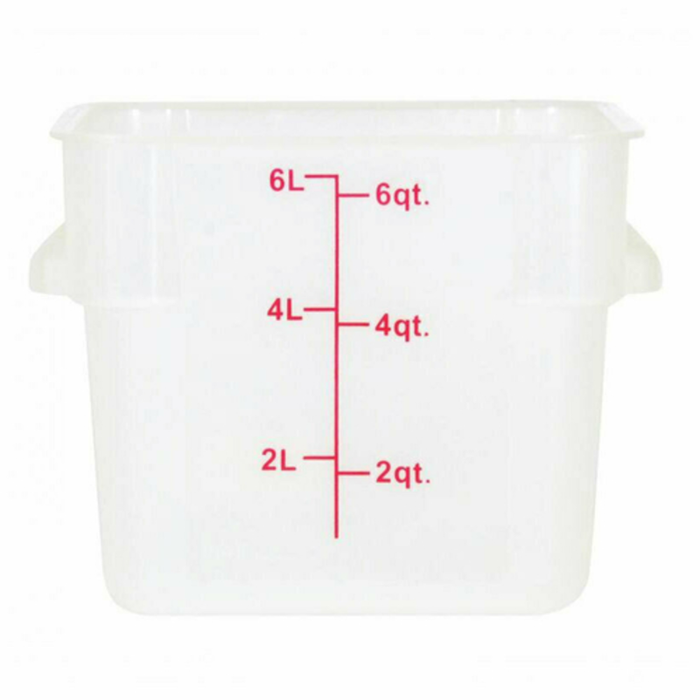 Omcan 80203 6 Quart Square Translucent Polypropylene Food Container