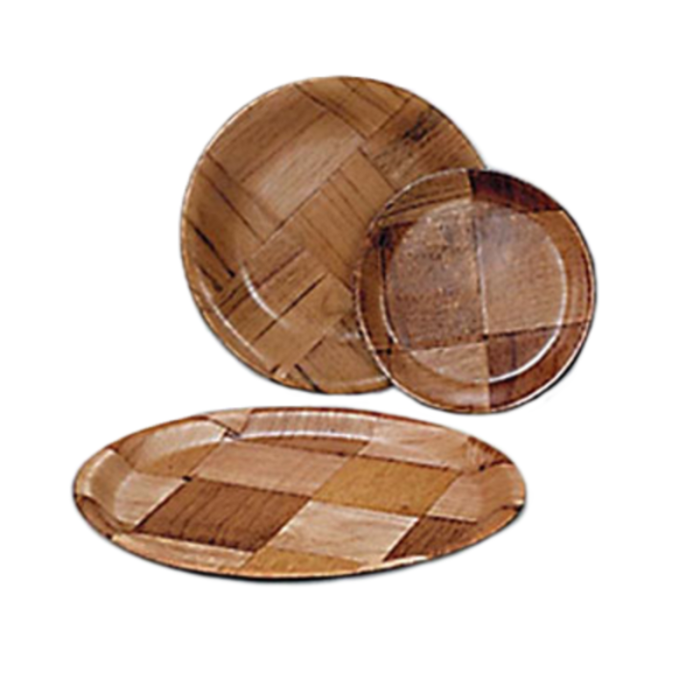 Woven Wood Products WWP-10K 10" Diameter Keyaki Wood Plate