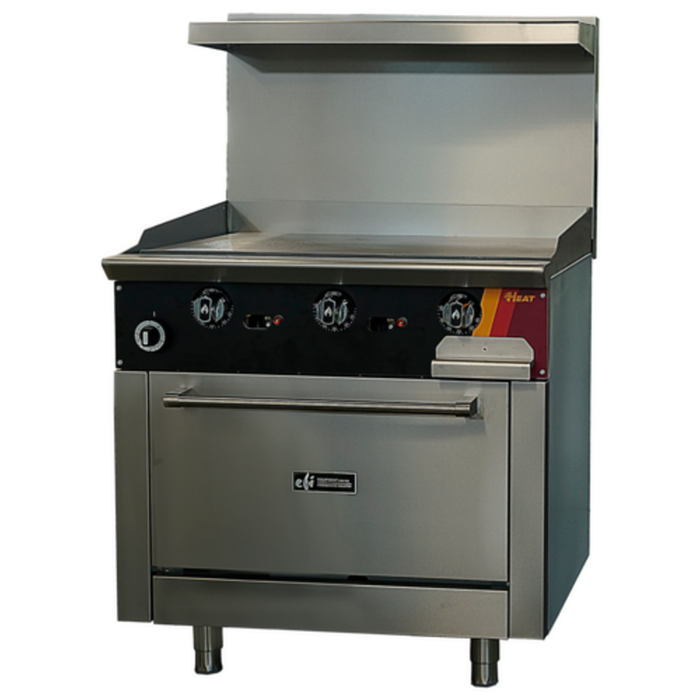 EFI HRG36-36GT-P Versa-Heat 36 Inch Gas Restaurant Range With Griddle And Oven