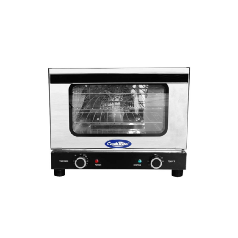 CookRite CTCO-25 Electric Countertop Convection Oven Front View With Stainless Steel Finish