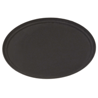Omcan 80107 Rectangular 14" x 18" Black Non-Skid Serving Tray, black non-slip commercial food service tray top view