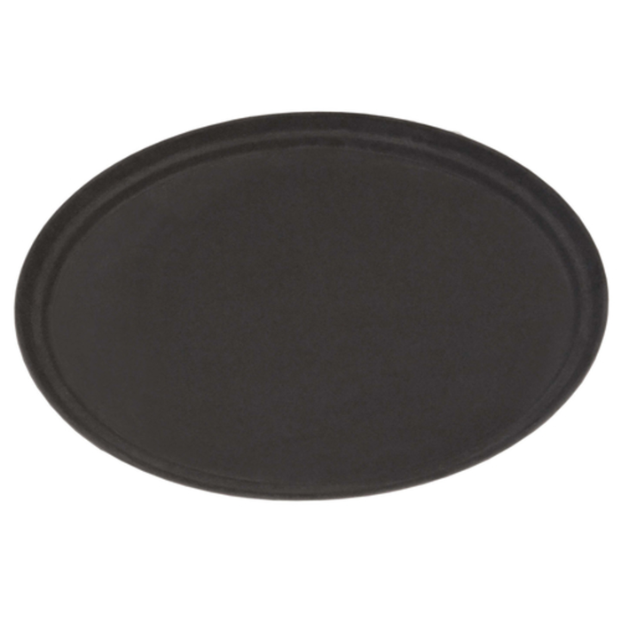 Omcan 80107 Rectangular 14" x 18" Black Non-Skid Serving Tray, black non-slip commercial food service tray top view