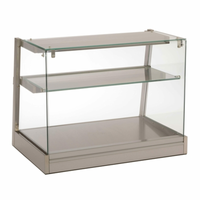 Heated Countertop Display Cabinet Showcasing Two Tiers Of Glass Shelves For Baked Goods And Deli Items