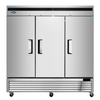 Atosa MBF8508GR Three-Section Reach-In Refrigerator With Stainless Steel Finish And Three Doors
