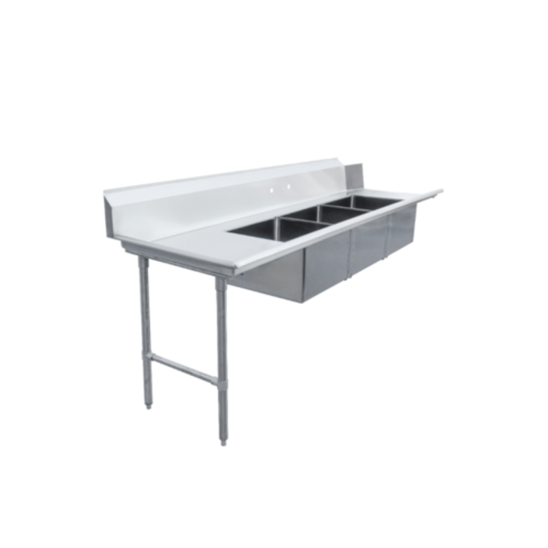 Omcan 48501 60-Inch Soiled Dishtable Stainless Steel Commercial Dishwashing Prep Station
