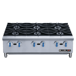 BLUELAVA BLHP36 36"W Countertop Gas Hot Plate Six Burners