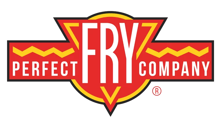 Logo of the Perfect Fry Company with red and yellow design on a white background