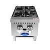 CookRite ACHP-2 12"W Gas Countertop Hotplate With Burners, Compact And Durable Stainless Steel Design