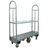 Omcan 44680 Steel U-Boat Utility Cart with 1500 lbs Capacity steel U-boat platform cart with two shelves and casters