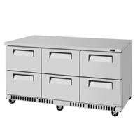 Turbo Air TUR-72SD-D6-FB-N 72-5/8"W Undercounter Drawer Refrigerator