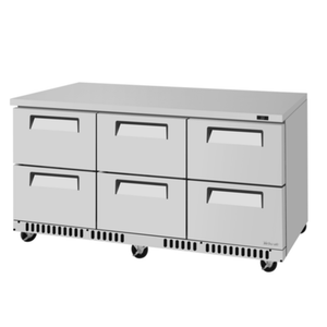 Turbo Air TUR-72SD-D6-FB-N 72-5/8"W Undercounter Drawer Refrigerator