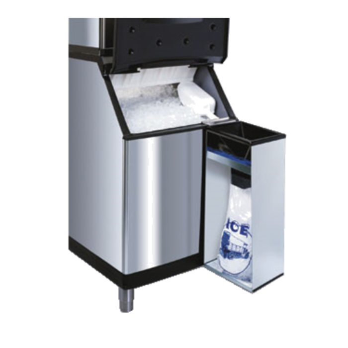 Manitowoc Ice Bagger Assembly with Stainless Steel Finish and Bagged Ice Filling