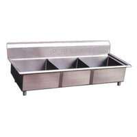 OMCAN 22120 77" x 29.5" Three Compartment Pot Sink