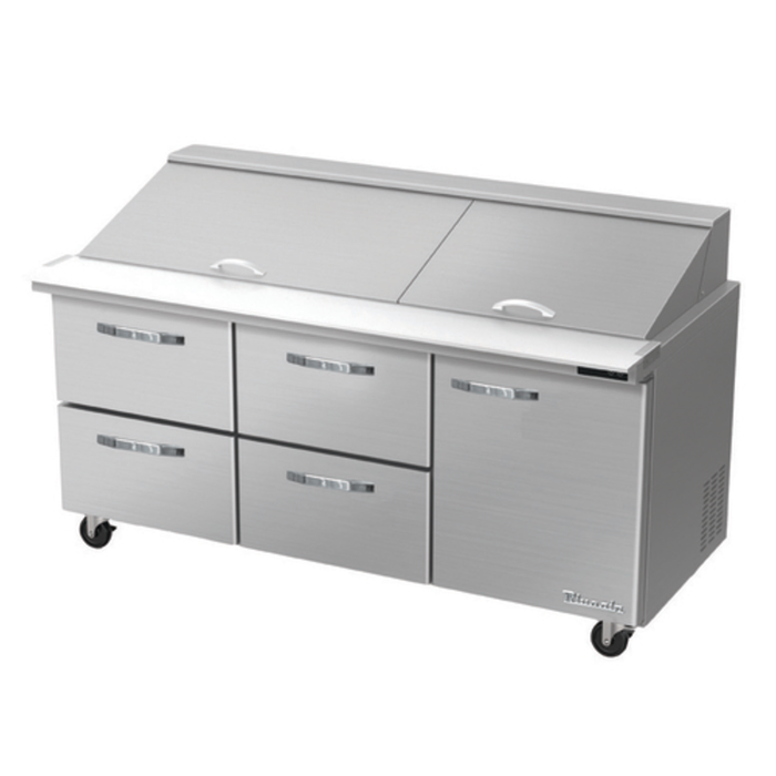Blueair BLMT72-D4LM-HC Table de préparation réfrigérée à méga-plateau pour sandwichs/salades, 183 cm