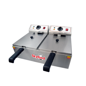 Skyfood FED-20-N 20 lbs Electric Countertop Split Pot Fryer
